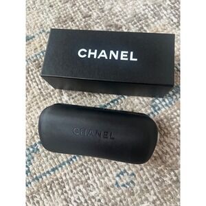 Chanel Black Textured Sunglasses Case with Original Box Made in Italy